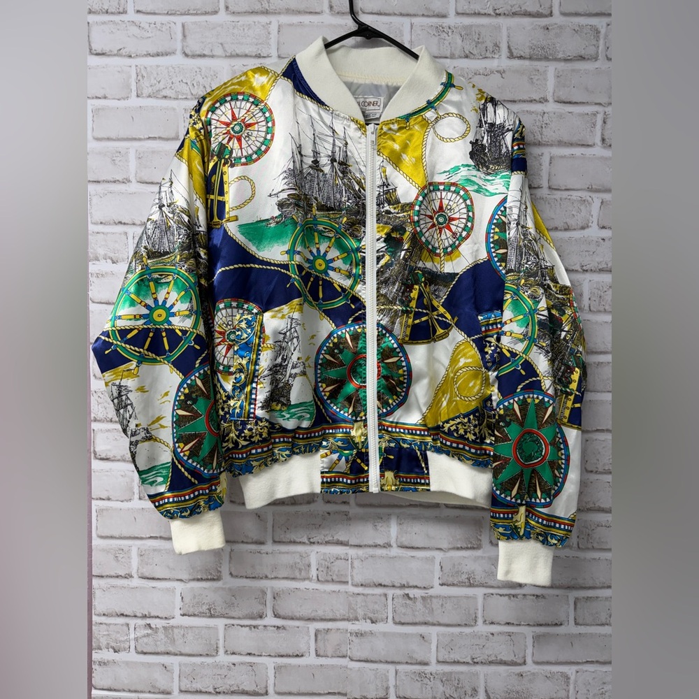 Casual Corner Vintage (One Sz) Women's Nautical Theme Bomber Style Jacket